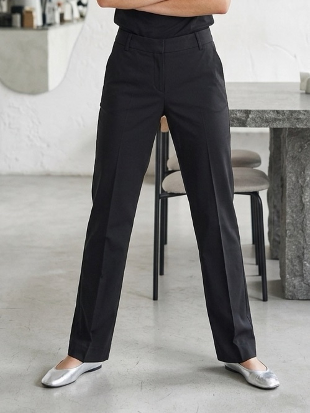 Weekend Max Mara black wool-blended tailored trousers